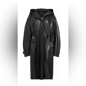 AllSaints Kelsea Leather Coat in Black size :S NWT